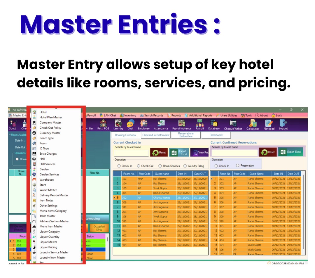 Master Entries